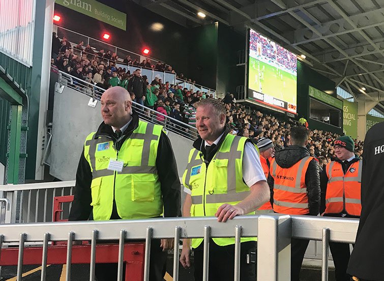 Security stewards at football match